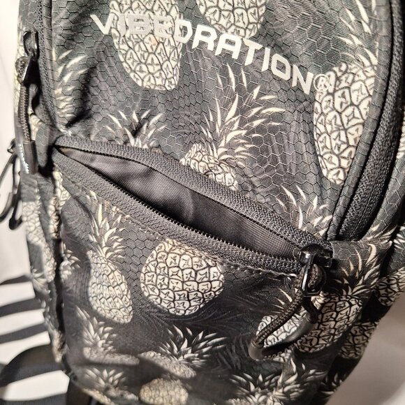 *SALE*Vibedration Hydration Backpack w/o bladder w/ Hat & Bag, blk wht pineapple main image 9